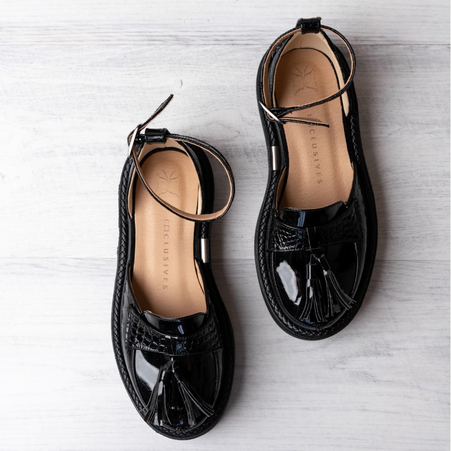     Pantofi - Augustino - Croco Black